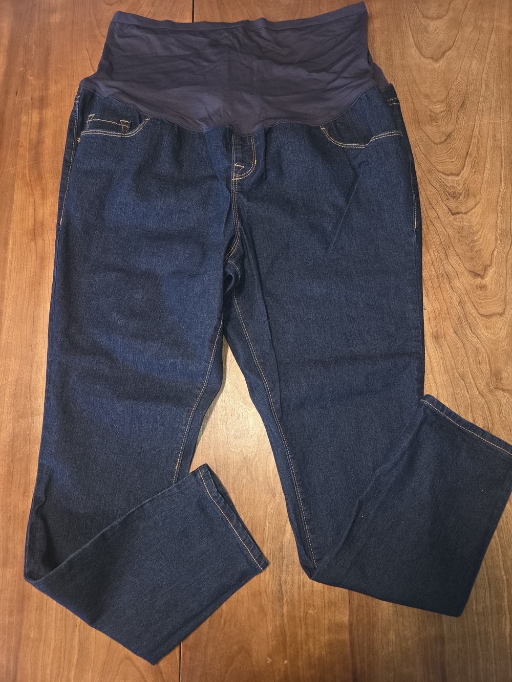 Old Navy Dark Blue Maternity Skinny Jeans with Navy Stretch Panel